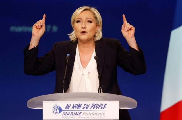 អ្នកនយោបាយស្ដាំនិយមជ្រុល និងជាបេក្ខជនប្រធានាធិបតីបារាំង លោកស្រី Marine Le Pen (រូបភាព Reuters)